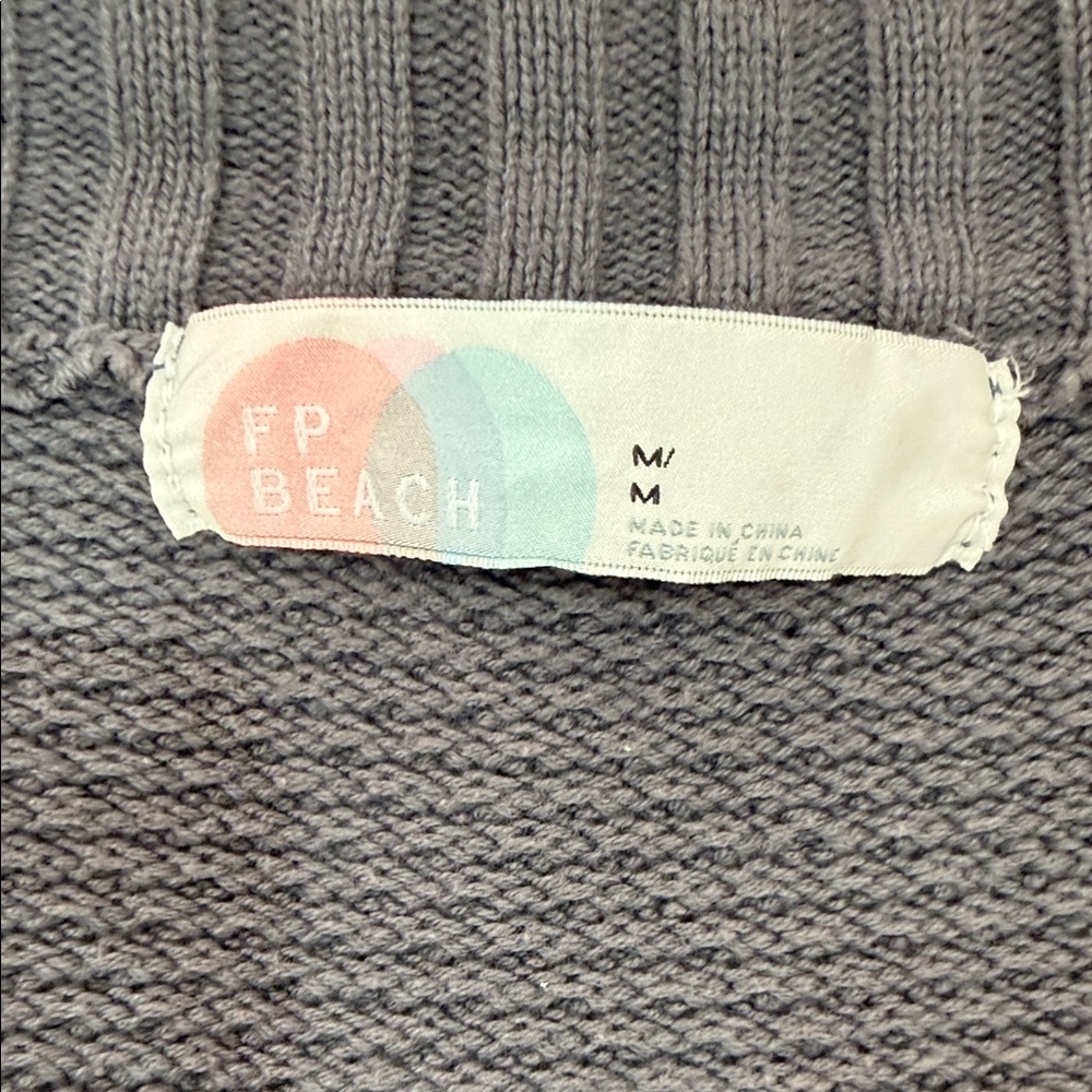 Free People Charcoal Gray Waffle Knit Jogger Pants - Picture 4 of 6